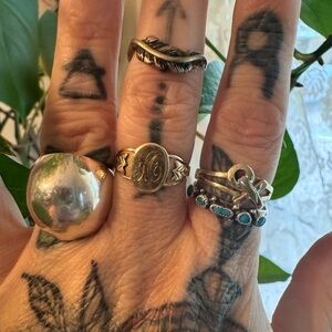 🪶Dainty feather sterling ring (as is)